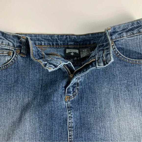 Vintage Rocawear Jean Mini Skirt Y2k Hip Hop Blue Denim Womens Size 9/10 - Picture 8 of 11